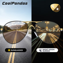 Carica l'immagine nel visualizzatore di Gallery, 2022  Trend Intelligent Aviation Pochromic Sunglasses Polarized Men Day Night Vision Driving Sun Glasses Male gafas de sol