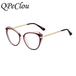2022  Trendy Vintage Cat Eye Glasses Frame Women  Optical Anti-blue Eyeglasses Female Computer Transparent Spectacles