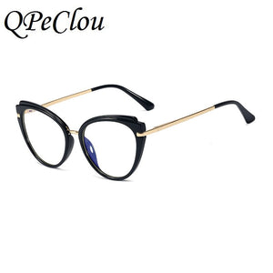 2022  Trendy Vintage Cat Eye Glasses Frame Women  Optical Anti-blue Eyeglasses Female Computer Transparent Spectacles