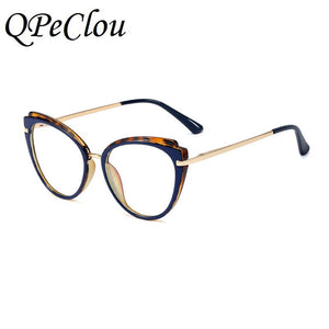 2022  Trendy Vintage Cat Eye Glasses Frame Women  Optical Anti-blue Eyeglasses Female Computer Transparent Spectacles