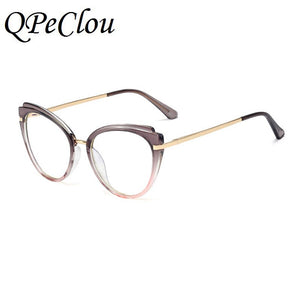 2022  Trendy Vintage Cat Eye Glasses Frame Women  Optical Anti-blue Eyeglasses Female Computer Transparent Spectacles