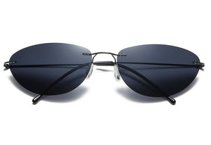 2023 Ultralight Rimless titanium Men Driving Sun Glasses The Matrix Neo Style Polarized Sunglasses Oculos De Sol