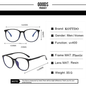 2023 Vinatge Occhiali Cornice Trasparente Occhiali da vista da donna Miopia ottica Tondi di plastica Occhiali anti-luce blu 