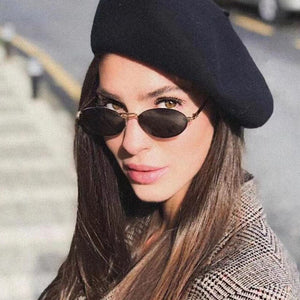 2023 Vintage Metal Frame Oval Sunglasses Women Punk Sun Glasses Men Cool Driving Shades Female Oculos Feminino UV400