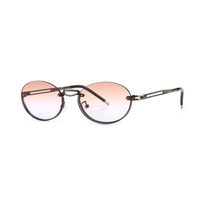 2023 Vintage Metal Frame Oval Sunglasses Women Punk Sun Glasses Men Cool Driving Shades Female Oculos Feminino UV400