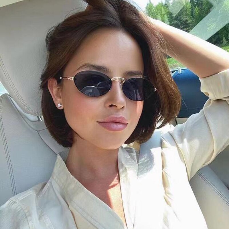 Oval Sunglasses for Women Men Punk Round Sun Glasses Female Vintage Oval Sunglasses Women 2026 Luxury Brand Designer  main image 3
