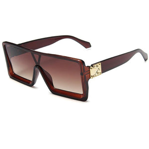 2023 Vintage White Rectangle Sunglasses Women  Designer Overszie Square Sun Glasses Female Summer Big Frame Eyewear