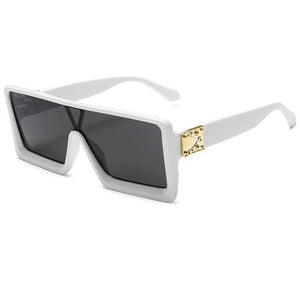 2023 Vintage White Rectangle Sunglasses Women  Designer Overszie Square Sun Glasses Female Summer Big Frame Eyewear