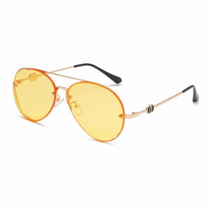 2023  Women Alloy Sunglasses Driving High Reflective Black Female Metal Quality Flat Lens F Outdoor Eyeglasses Oculos Classic