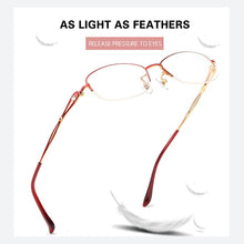 Load image into Gallery viewer, 2023 Women&#39;s Glasses Myopia Reading Eyeglasses Titanium Blue Light Retro Small Prescription Computer Half-Rim Frame Oculos