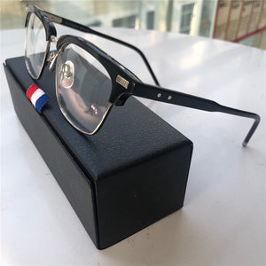 2022  York Thom Brand Design Glasses Frame for Men Women Square Semi Rimless Eyeglasses Optical Prescription Eyewear TB711