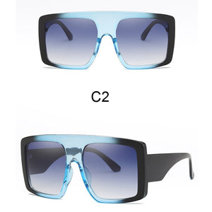 2023 Newest Design Big Frame Oversized Sunglasses Women  Brand Large Flat Top Sun Glasses Trendy Square Gradient Shades