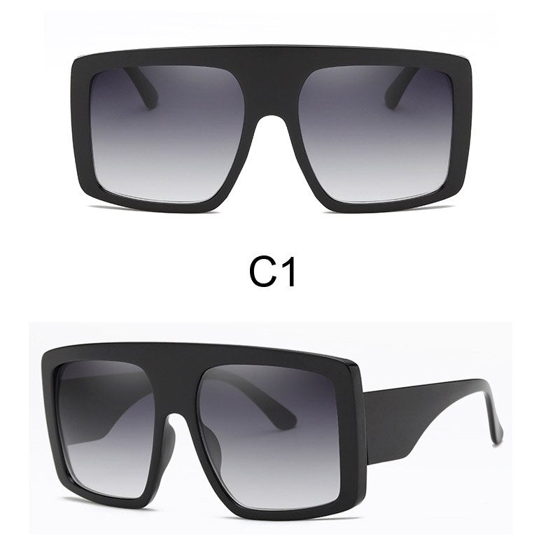 2023 Newest Design Big Frame Oversized Sunglasses Women  Brand Large Flat Top Sun Glasses Trendy Square Gradient Shades