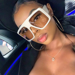 2023 Newest Design Big Frame Oversized Sunglasses Women  Brand Large Flat Top Sun Glasses Trendy Square Gradient Shades