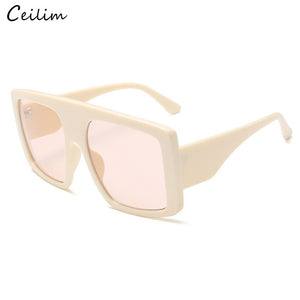 2023 Newest Design Big Frame Oversized Sunglasses Women  Brand Large Flat Top Sun Glasses Trendy Square Gradient Shades