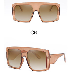 2023 Newest Design Big Frame Oversized Sunglasses Women  Brand Large Flat Top Sun Glasses Trendy Square Gradient Shades
