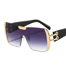 Load image into Gallery viewer, 2023 One Piece Shield Sunglasses Women Vintage Oversized Sun Glasses Men Uv400 Goggle Punk Eyewear Black
