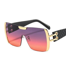 Load image into Gallery viewer, 2023 One Piece Shield Sunglasses Women Vintage Oversized Sun Glasses Men Uv400 Goggle Punk Eyewear Black