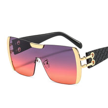 Load image into Gallery viewer, 2023 One Piece Shield Sunglasses Women Vintage Oversized Sun Glasses Men Uv400 Goggle Punk Eyewear Black