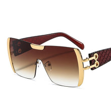 Load image into Gallery viewer, 2023 One Piece Shield Sunglasses Women Vintage Oversized Sun Glasses Men Uv400 Goggle Punk Eyewear Black