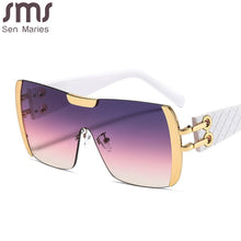 Load image into Gallery viewer, 2023 One Piece Shield Sunglasses Women Vintage Oversized Sun Glasses Men Uv400 Goggle Punk Eyewear Black