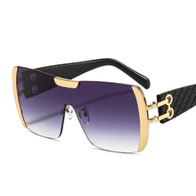 Load image into Gallery viewer, 2023 One Piece Shield Sunglasses Women Vintage Oversized Sun Glasses Men Uv400 Goggle Punk Eyewear Black