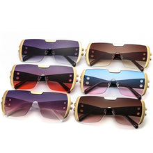 Load image into Gallery viewer, 2023 One Piece Shield Sunglasses Women Vintage Oversized Sun Glasses Men Uv400 Goggle Punk Eyewear Black
