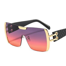 Load image into Gallery viewer, 2023 One Piece Shield Sunglasses Women Vintage Oversized Sun Glasses Men Uv400 Goggle Punk Eyewear Black