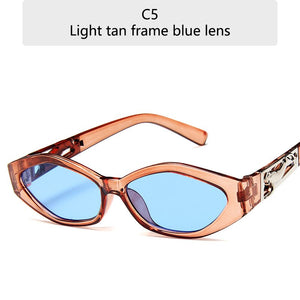2023 Original Brand Designer Sunglasses Ladies Small Frame Sun Glasses Personality Leopard Cat Eye Eyewear UV400
