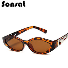 Load image into Gallery viewer, 2023 Original Brand Designer Sunglasses Ladies Small Frame Sun Glasses Personality Leopard Cat Eye Eyewear UV400