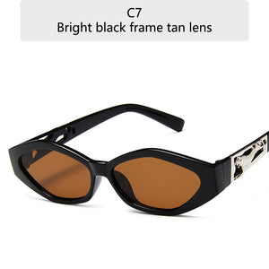 2023 Original Brand Designer Sunglasses Ladies Small Frame Sun Glasses Personality Leopard Cat Eye Eyewear UV400