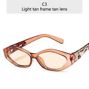 2023 Original Brand Designer Sunglasses Ladies Small Frame Sun Glasses Personality Leopard Cat Eye Eyewear UV400