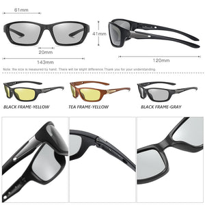 2023 Outdoor Sport Driving Photochromic Sunglasses Men Polarized Glasses Day Night Vision Chamelon Goggle UV400 zonnebril heren