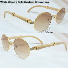Carica l'immagine nel visualizzatore di Gallery, 2022 Oval Sunglasses Men Women Designer Carter Sun Glasses Wood Buffs Sunglass Buffalo Horn Shades Eyewear Gafas De Sol Hombre