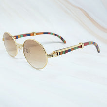 Carica l'immagine nel visualizzatore di Gallery, 2022 Oval Sunglasses Men Women Designer Carter Sun Glasses Wood Buffs Sunglass Buffalo Horn Shades Eyewear Gafas De Sol Hombre
