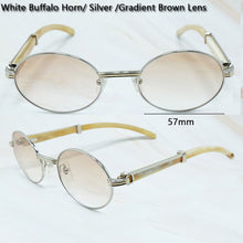 Carica l'immagine nel visualizzatore di Gallery, 2022 Oval Sunglasses Men Women Designer Carter Sun Glasses Wood Buffs Sunglass Buffalo Horn Shades Eyewear Gafas De Sol Hombre