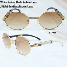 Carica l'immagine nel visualizzatore di Gallery, 2022 Oval Sunglasses Men Women Designer Carter Sun Glasses Wood Buffs Sunglass Buffalo Horn Shades Eyewear Gafas De Sol Hombre