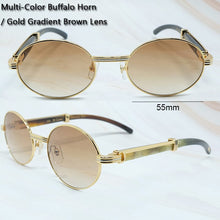Carica l'immagine nel visualizzatore di Gallery, 2022 Oval Sunglasses Men Women Designer Carter Sun Glasses Wood Buffs Sunglass Buffalo Horn Shades Eyewear Gafas De Sol Hombre