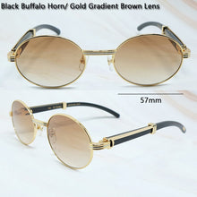 Carica l'immagine nel visualizzatore di Gallery, 2022 Oval Sunglasses Men Women Designer Carter Sun Glasses Wood Buffs Sunglass Buffalo Horn Shades Eyewear Gafas De Sol Hombre