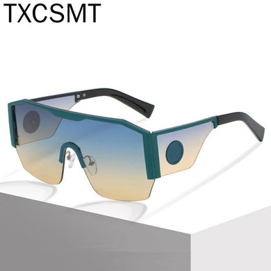2023 Oversized Goggle Sunglasses for Women Semi-Rimless Gradient Siamese Lens Sun Glasses Outdoor Driving Windproof Glasses UV