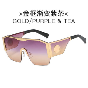 2023 Oversized Goggle Sunglasses for Women Semi-Rimless Gradient Siamese Lens Sun Glasses Outdoor Driving Windproof Glasses UV