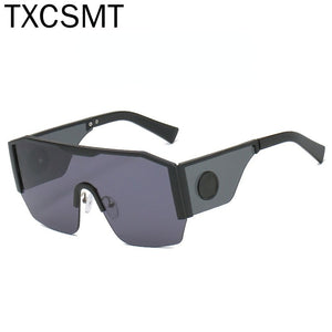 2023 Oversized Goggle Sunglasses for Women Semi-Rimless Gradient Siamese Lens Sun Glasses Outdoor Driving Windproof Glasses UV