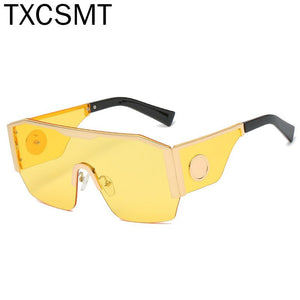 2023 Oversized Goggle Sunglasses for Women Semi-Rimless Gradient Siamese Lens Sun Glasses Outdoor Driving Windproof Glasses UV