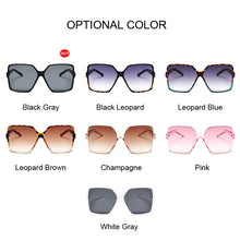 Load image into Gallery viewer, 2023 Oversized Square Sunglasses Women  Brand Flat Top Brown Black Clear Lens One Piece Female Shade Mirror UV400