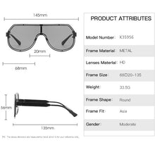Load image into Gallery viewer, 2023 Oversized Sunglasses Men  Brand Design Vintage One Piece Sun Glasses Women Pilot Metal Frame Unisex Eyeware UV400