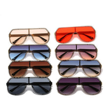 Load image into Gallery viewer, 2023 Oversized Sunglasses Men  Brand Design Vintage One Piece Sun Glasses Women Pilot Metal Frame Unisex Eyeware UV400