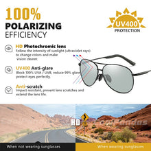 Load image into Gallery viewer, 2023 Photochromic Aviation Sunglasses Driving Men Women Chameleon Anti-glare Sun Glasses Protection Goggles Eyewear gafas de sol