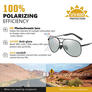 2023 Photochromic Aviation Sunglasses Driving Men Women Chameleon Anti-glare Sun Glasses Protection Goggles Eyewear gafas de sol