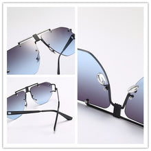 Carica l'immagine nel visualizzatore di Gallery, 2023 Occhiali da sole con lenti sfumate pilota Occhiali da sole pilota senza montatura unisex per uomo Occhiali da esterno UV400 Gafas De Sol 