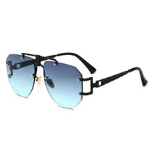 Carica l'immagine nel visualizzatore di Gallery, 2023 Occhiali da sole con lenti sfumate pilota Occhiali da sole pilota senza montatura unisex per uomo Occhiali da esterno UV400 Gafas De Sol 